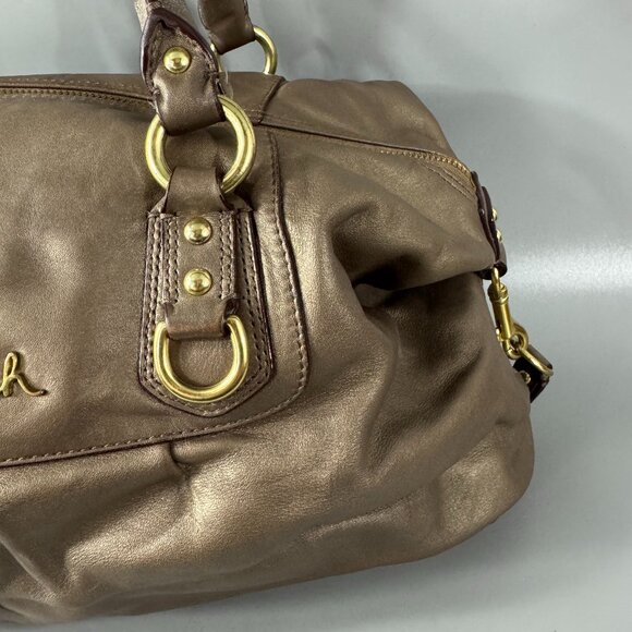 Coach F15447 Ashley Convertible Leather Satchel/ Shoulder Bag,  Pewter Metallic - Picture 4 of 14